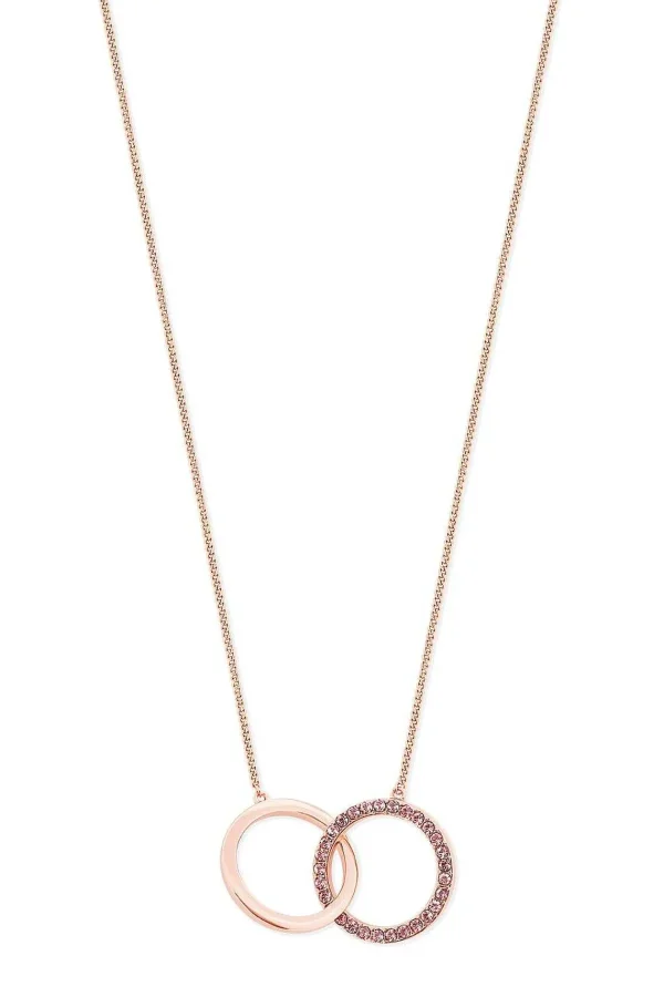 Tipperary Crystal Jewellery Infinity Rings Pendant In Rose Gold* Boxed Gifts