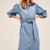 Cks Fashion Ivorys Midi Denim Dress*Women Dresses & Jumpsuits