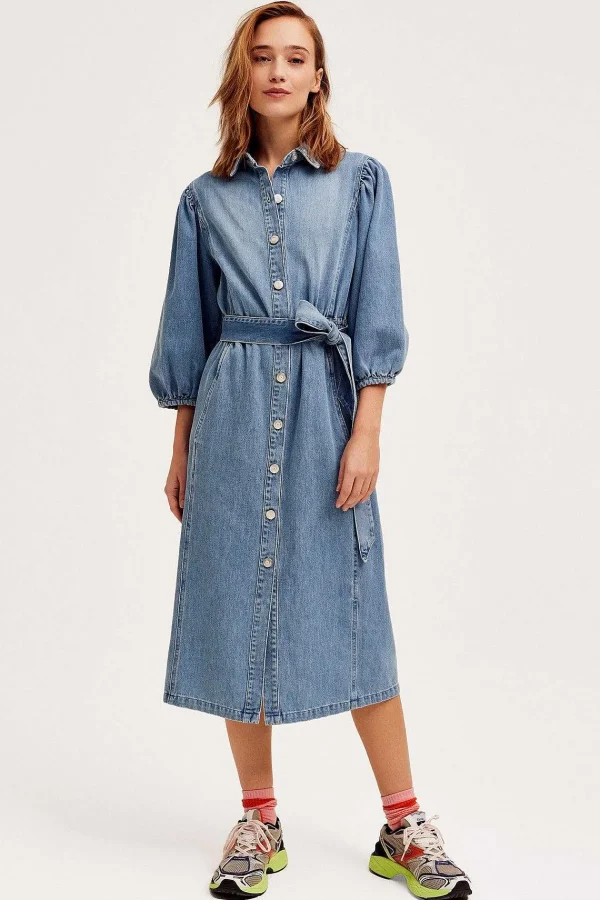 Cks Fashion Ivorys Midi Denim Dress*Women Dresses & Jumpsuits