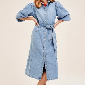 Cks Fashion Ivorys Midi Denim Dress*Women Dresses & Jumpsuits