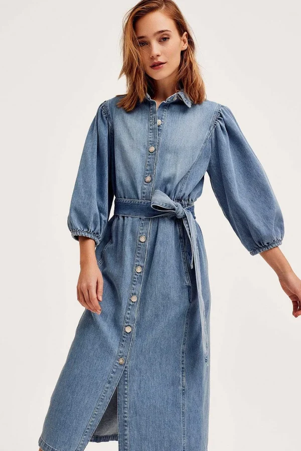 Cks Fashion Ivorys Midi Denim Dress*Women Dresses & Jumpsuits