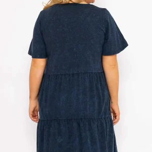 Ulla Popken Jersey Knee Length Dress In Navy*Women Dresses & Jumpsuits