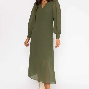 Pala D'oro Jodie Midi Dress In Khaki* Sale Dresses