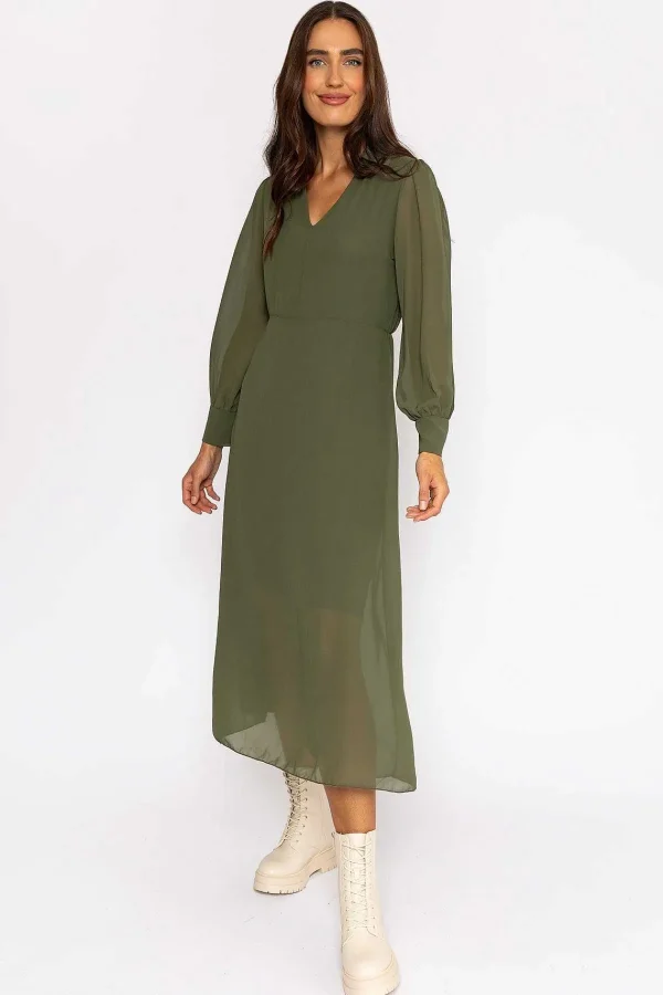 Pala D'oro Jodie Midi Dress In Khaki* Sale Dresses