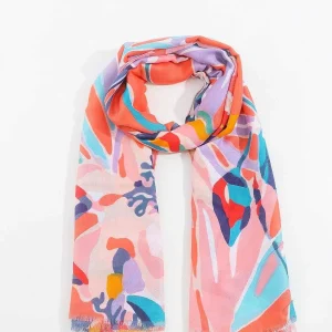 SOUL Accessories Jungle Leave Scarf In Coral* Accessories