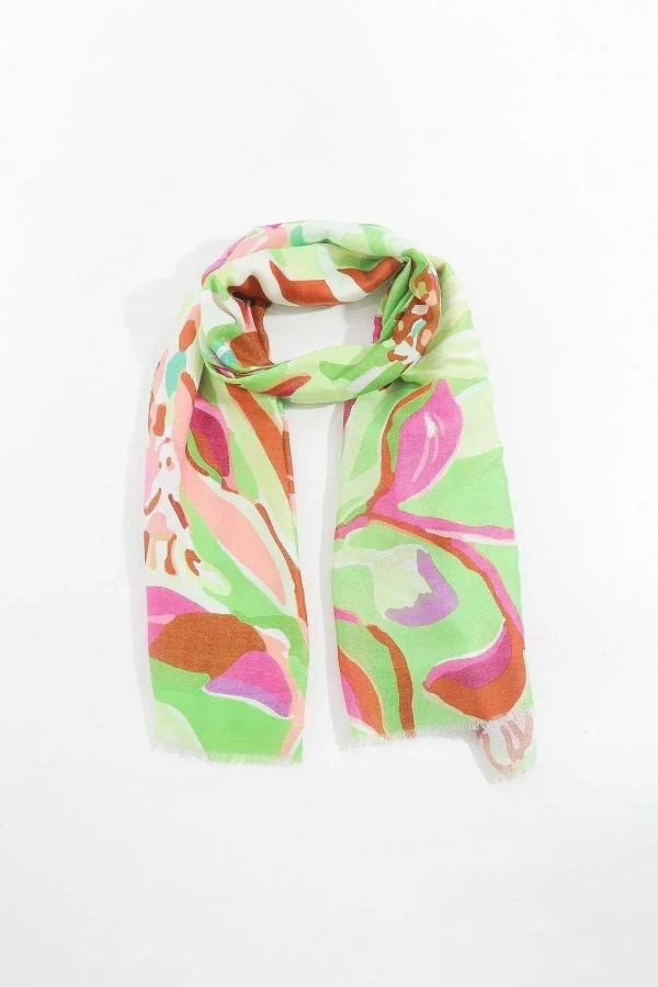 SOUL Accessories Jungle Leave Scarf In Green* Accessories