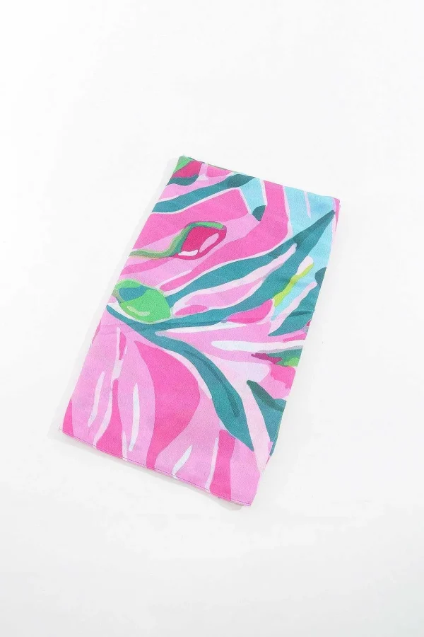 SOUL Accessories Jungle Leave Scarf In Pink* Accessories