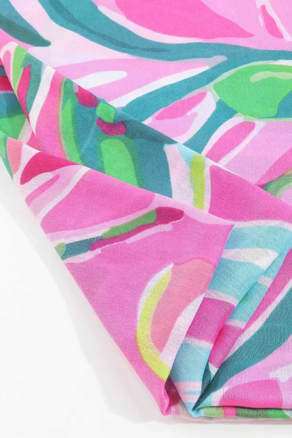 SOUL Accessories Jungle Leave Scarf In Pink* Accessories