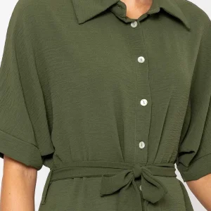 Rowen Avenue Khaki Green Belted Shirt Dress* Sale Dresses