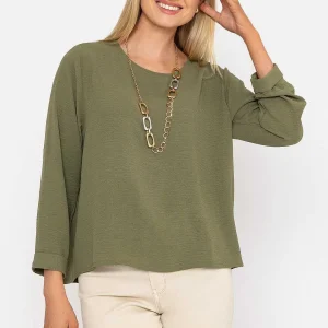 Pala D'oro Khaki Top With Necklace*Women Tops & Blouses