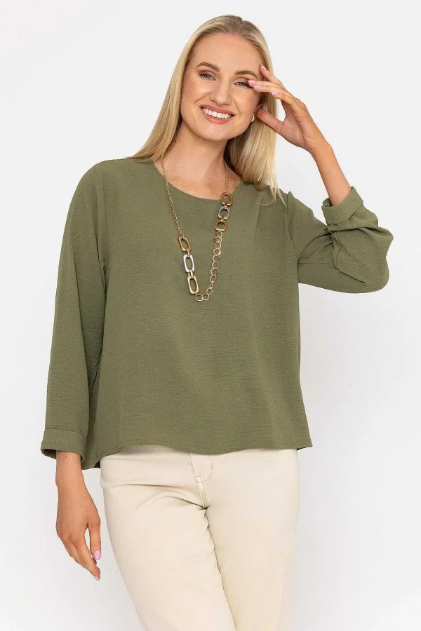 Pala D'oro Khaki Top With Necklace*Women Tops & Blouses