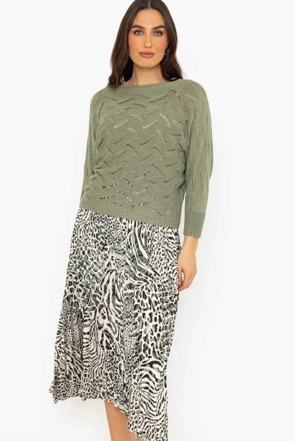 Pala D'Oro Khaki Woven Knit*Women Tops & Blouses