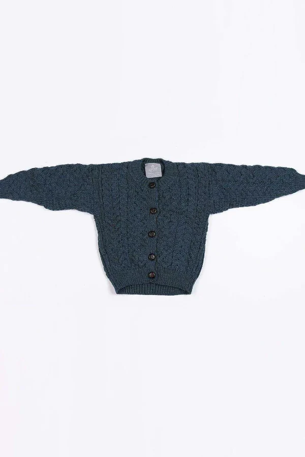 Aran Woollen Mills Kids Aran Cardigan In Blue*Women Jumpers & Cardigans
