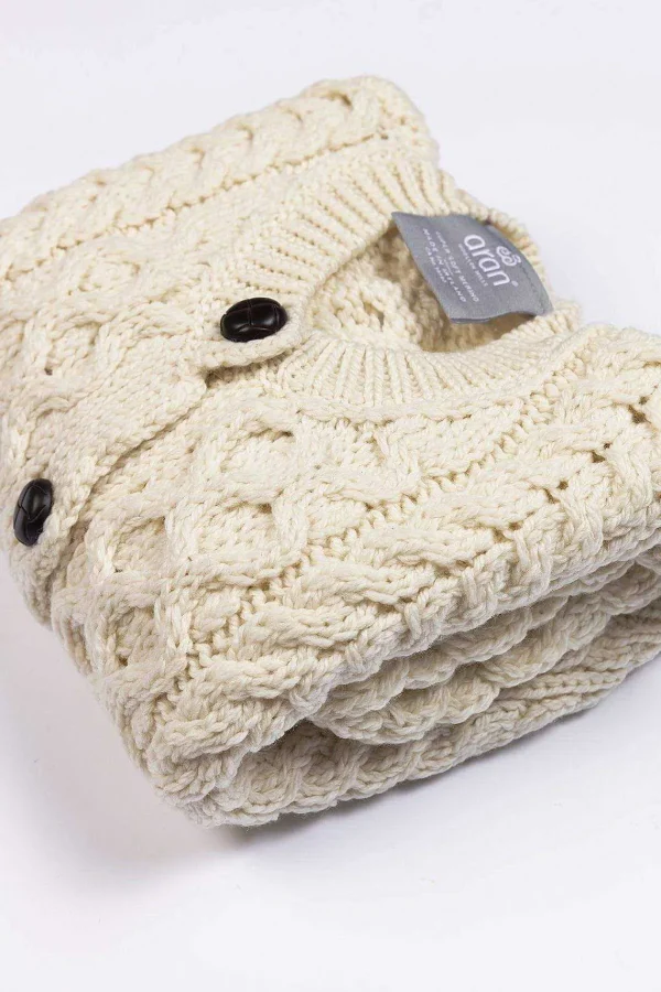 Aran Woollen Mills Kids Aran Cardigan In Cream*Women Jumpers & Cardigans