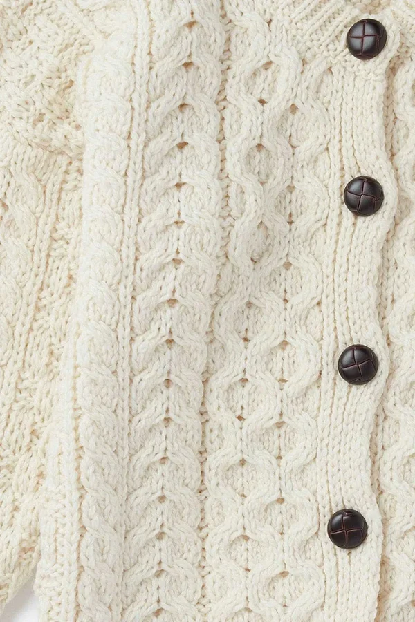 Aran Woollen Mills Kids Aran Cardigan In Cream*Women Jumpers & Cardigans