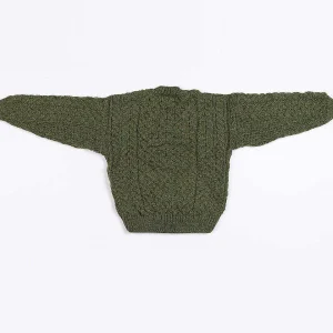 Aran Woollen Mills Kids Aran Cardigan In Green*Women Jumpers & Cardigans