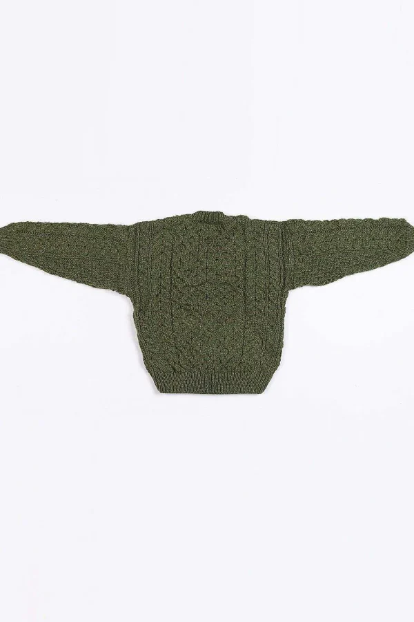 Aran Woollen Mills Kids Aran Cardigan In Green*Women Jumpers & Cardigans