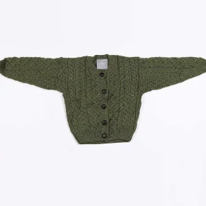 Aran Woollen Mills Kids Aran Cardigan In Green*Women Jumpers & Cardigans