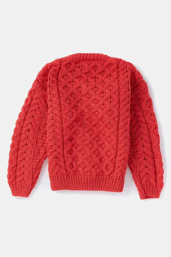 Aran Woollen Mills Kids Aran Cardigan In Red*Women Jumpers & Cardigans