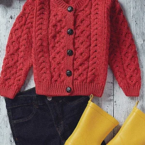 Aran Woollen Mills Kids Aran Cardigan In Red*Women Jumpers & Cardigans