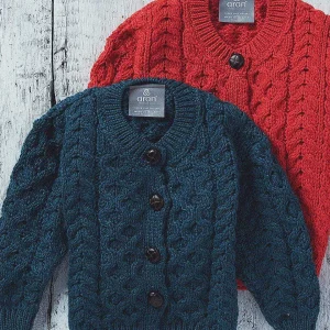 Aran Woollen Mills Kids Aran Cardigan In Red*Women Jumpers & Cardigans