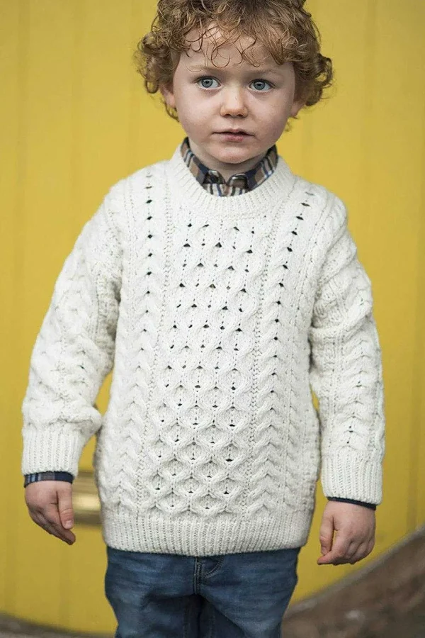 Aran Woollen Mills Kids Aran Jumper In Cream*Women Jumpers & Cardigans