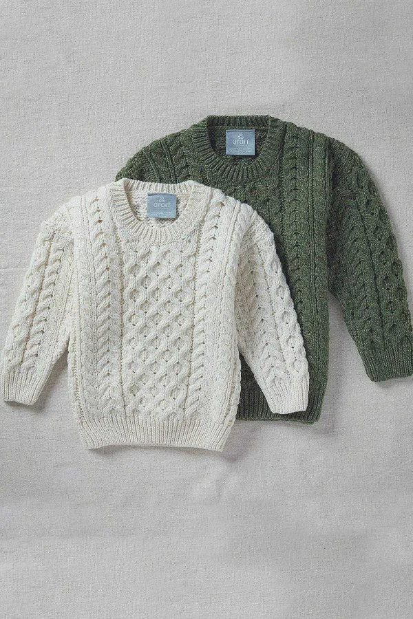 Aran Woollen Mills Kids Aran Jumper In Cream*Women Jumpers & Cardigans