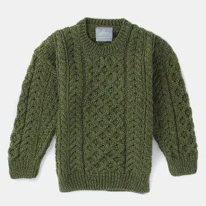 Aran Woollen Mills Kids Aran Jumper In Green*Women Jumpers & Cardigans