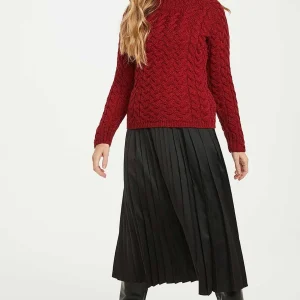 Aran Woollen Mills Knightstown Aran Crew Sweater In Red*Women Jumpers & Cardigans