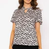 J'aime la Vie Knot Neck Top In Beige Print*Women Tops & Blouses