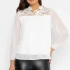 Pala D'oro Lace Insert Blouse In Ecru*Women Tops & Blouses