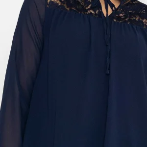 Pala D'oro Lace Insert Blouse In Navy*Women Tops & Blouses