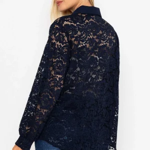 Pala D'oro Lace Shirt In Navy*Women Tops & Blouses