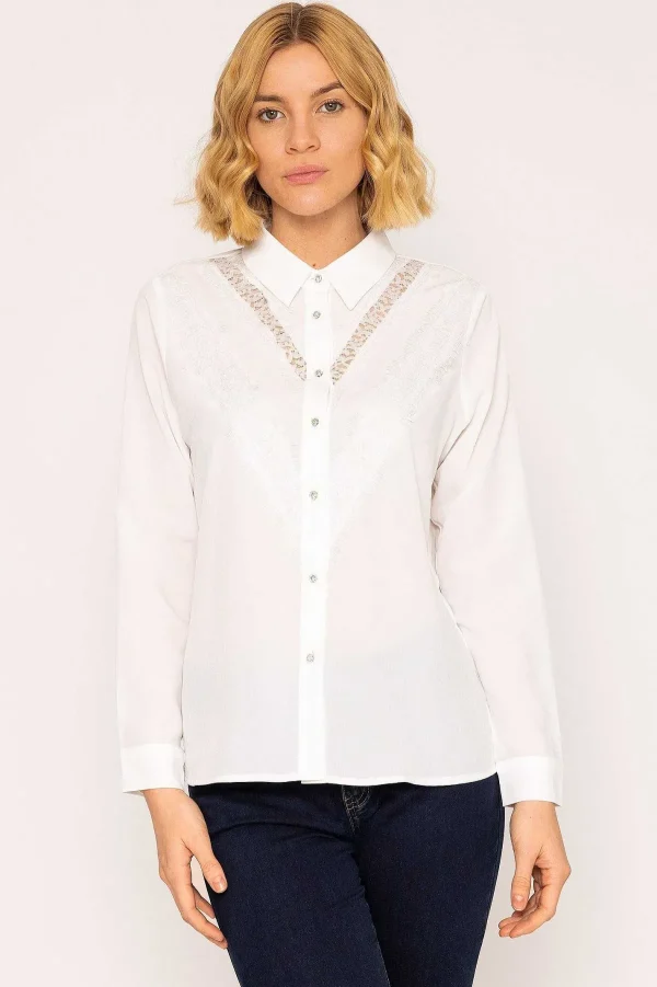 Rowen Avenue Lace Trim Blouse In Ivory*Women Tops & Blouses