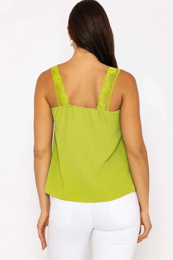 Pala D'oro Lace Trim Cami In Green*Women Tops & Blouses