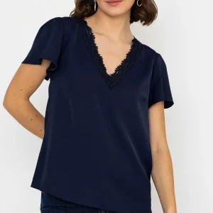 Rowen Avenue Lace V-Neck Top In Navy*Women Tops & Blouses