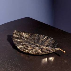 Atticus & Stone Large Antique Brass Leaf Platter* Homeware