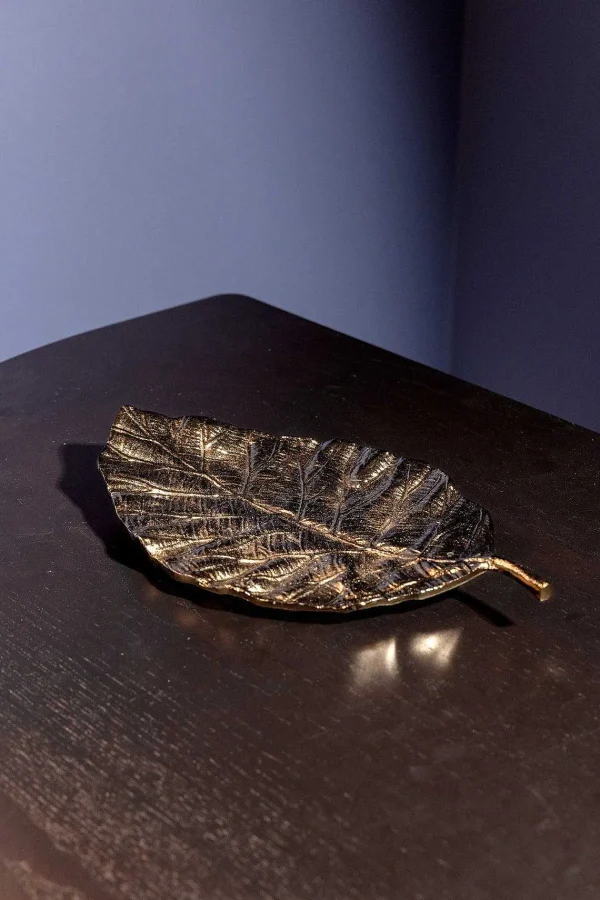 Atticus & Stone Large Antique Brass Leaf Platter* Homeware