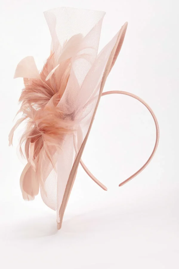 SOUL Accessories Large Blush Fascinator With Feather* Fascinators