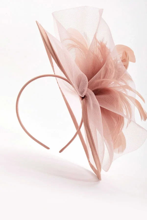 SOUL Accessories Large Blush Fascinator With Feather* Fascinators