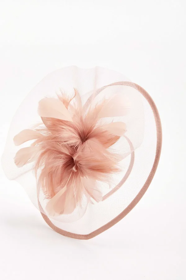 SOUL Accessories Large Blush Fascinator With Feather* Fascinators