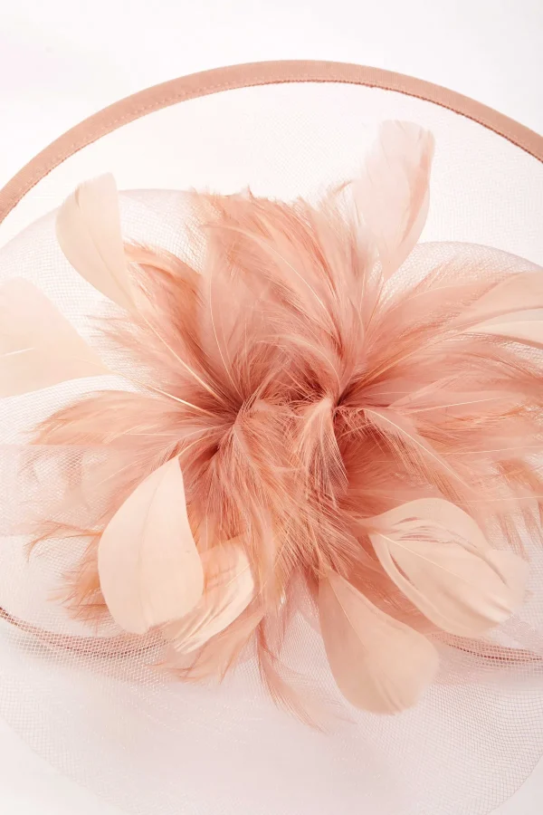 SOUL Accessories Large Blush Fascinator With Feather* Fascinators