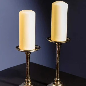 Atticus & Stone Large Gold Pillar Candle Holder* Homeware