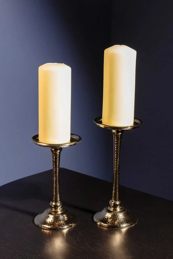 Atticus & Stone Large Gold Pillar Candle Holder* Homeware