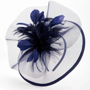 SOUL Accessories Large Navy Fascinator With Feather* Fascinators