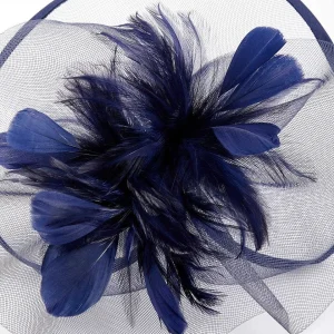 SOUL Accessories Large Navy Fascinator With Feather* Fascinators