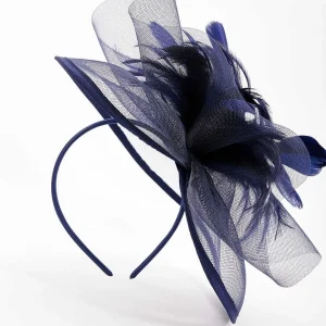 SOUL Accessories Large Navy Fascinator With Feather* Fascinators