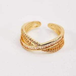 Soul Jewellery Layered Pave Gold Ring*Women April Edit