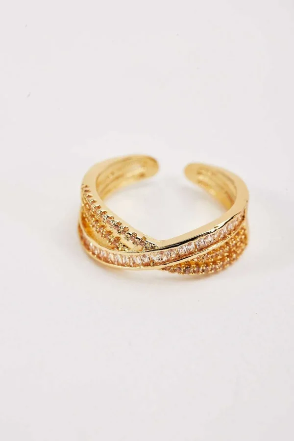 Soul Jewellery Layered Pave Gold Ring*Women April Edit