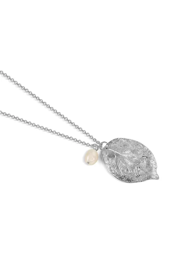 Newbridge Silverware Jewellery Leaf Pendant With Baroque Pearl* Boxed Gifts